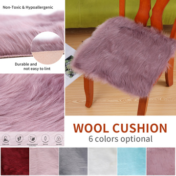 2020 Faux Sheepskin Chair Cover MultiColors Warm Hairy Wool Carpet Seat Pad Long Skin Fur Plain Fluffy Area Rugs Washable