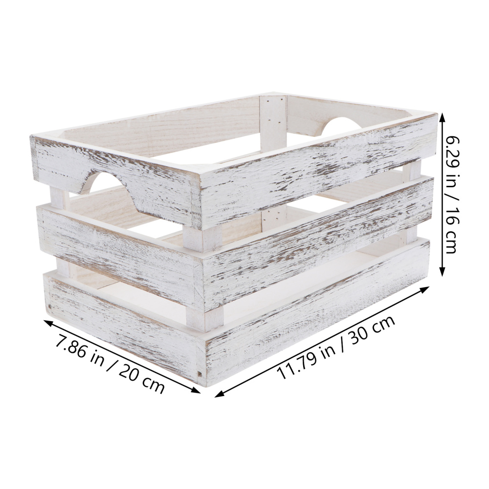 1 Pc Durable Storage Holder Stack-Able Storage Bin Wooden Decoration Home Storage Box (Crate )