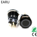 22mm Alumina Black Body Press Metal Push Button Switch Waterproof Momentary Reset LED Light Car Engine PC Power 5V 12V 24V 220V