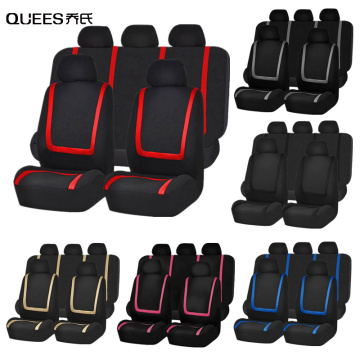 QUEES 2/4/9pcs Car Seat Cover Fabric Car Covers To The Salon All Season Seat Protection Cover Universal Interior Car Accessories