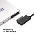 1 Pcs Portable Sata USB Cable Sata To USB 2.0 Adapter Suport Notebook Optical Drives Using 6P+7P SATA Interface Plug And Play