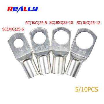 REALLY SC25-6 25-8 25-10 25-12 Copper Cable Lug Kit Bolt Hole Tinned Cable lugs Battery Terminals copper nose Wire connector