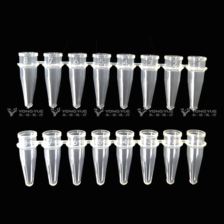 0 2ml 8 Strips Pcr Tube Flat Cap Clear