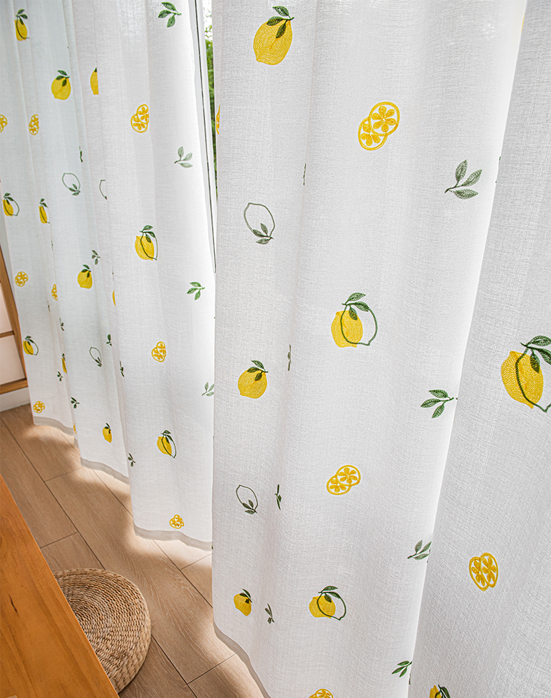 Semi-transparent embroidery curtain  