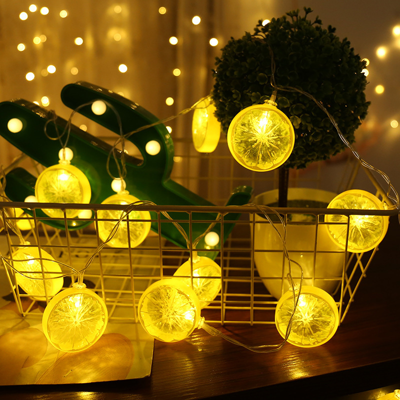2019 Fresh Lemon Orange Wedding String Fairy Light Christmas LED Festoon Led String Light Party Garden Garland on The Window