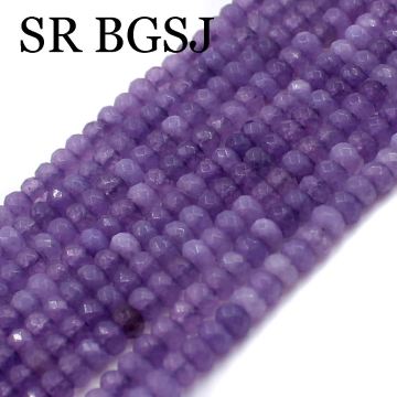 Free Shipping BGSJ 2x4mm Faceted Natural Gemstone Stone Semi Lepidolite Small Mini Rondelle Seed Beads Strand 15