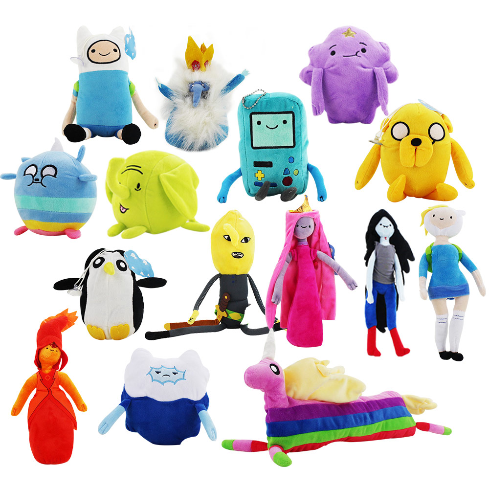 Big promotion Cartoon Adventure time Jake Plush Pendants Toy Finn Lumpy Space Princess LemongrabLady Rainicorn Doll Key chain