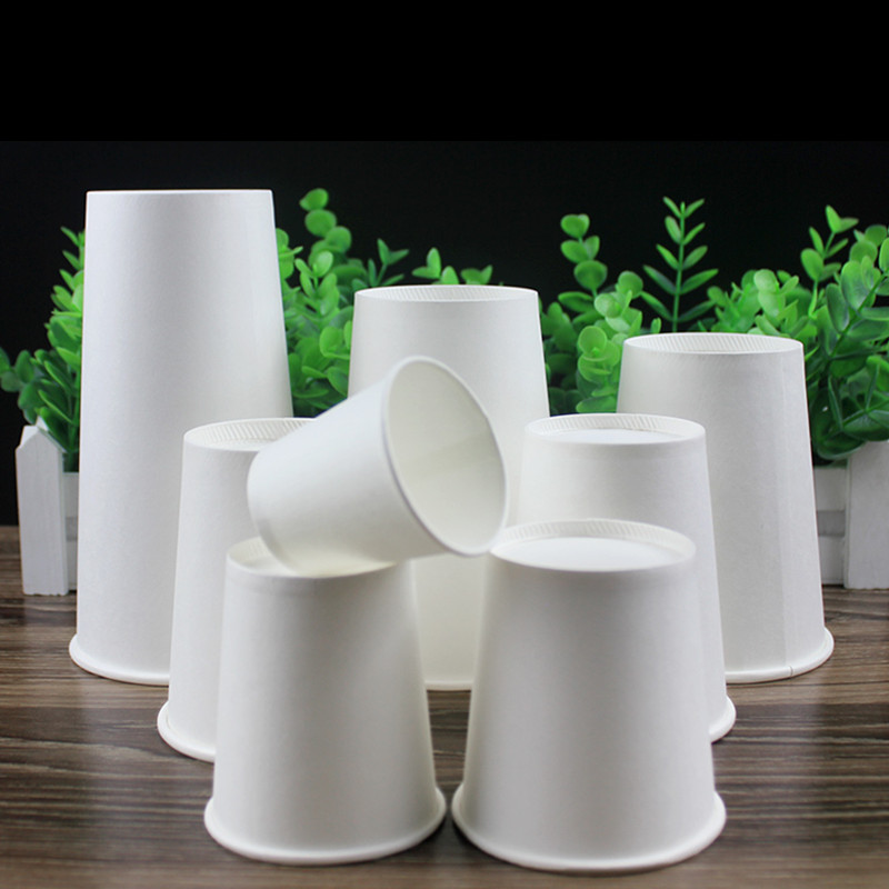100pcs White disposable coffee cup 2oz 50ml small taste paper cups 7oz 200ml 8oz 250ml water tea juice cup household accessories