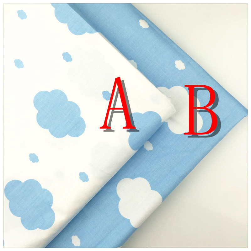 New Blue Cloud Twill 100% Cotton Fabric DIY Sewing Baby Bedding the Cloth Home Textile Material Telas Tissus to Patchwork