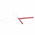 12 pcs Hair Extension Hook Pulling Tool Needle Threader Micro Rings Beads Loop plastic Handle With Iron Wire Red