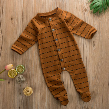 New Toddler Baby Girl Boys Kids Jumpsuit For Autumn Long Sleeve Romper Wrap Foot Top Clothes 0-6M