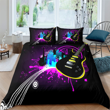 3D Guitar Printed Duvet Cover and Pillowcase 2/3 Pcs Bedding Set Single/Twin/Double/Full/ Queen/ King Size