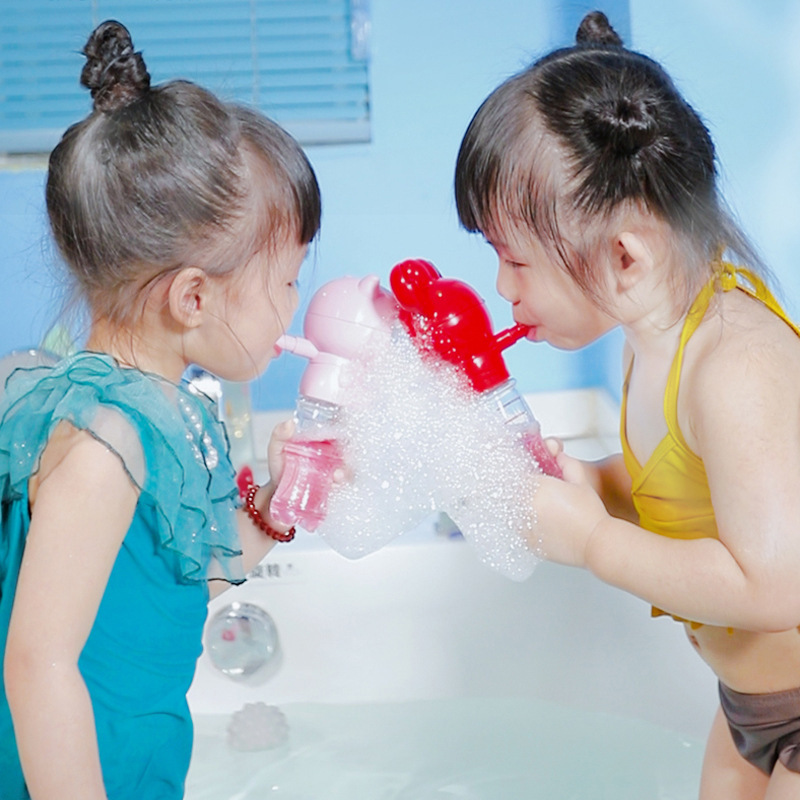 Children Fun Adorable Pig Crab Mouth Blowing Bubbles Captain Bubble Machine Summer Outdoor Bathroom Bath Water Toys