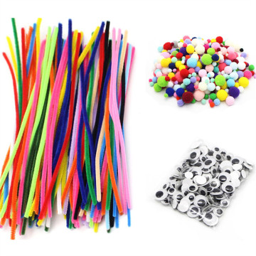 30/50/100pc Colorful Chenille Stems Plush Stick Pipe Cleaners DIY Art Crafts Pompoms Children Toys Doll Kids Handicraft Material
