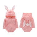 2020 Brand New 0-24M Newborn Infant Baby Boy Girl Easter Bodysuit Longsleeve Solid Color Bunny Ear Hooded Tail Jumpsuit Playsuit