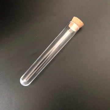 100pcs 15*100mm(5.9*39.3in) Clear Plastic Test Tube with Cork Stopper U-shape bottom like glass test tube Wedding favours Vial