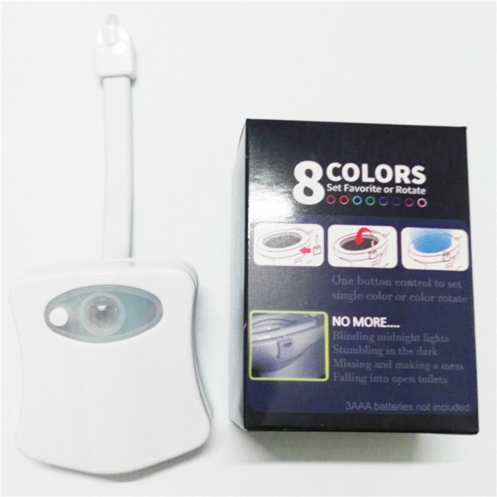 Toilet Night Light / 8-Color Led Motion Activated Toilet Light Toilet Bowl Light with Two Mode Motion Sensor LED