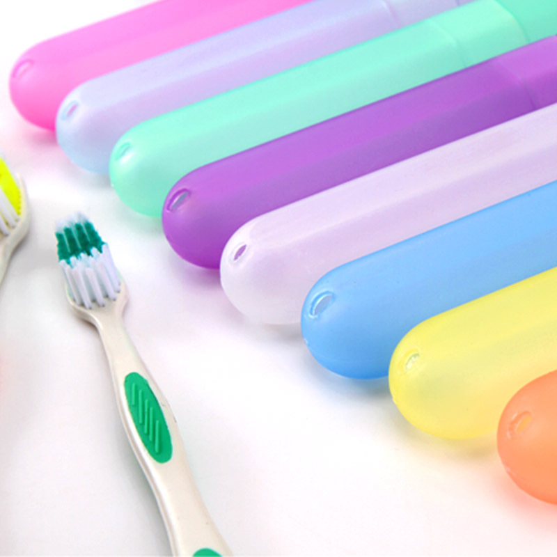 1pcs Palstic Toothbrush Case Travel Walking Camping Toothbrush Box Dust-proof Case Container Organizer Color Random