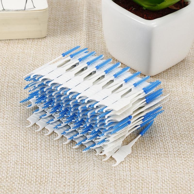 200/120/40pcs Dual Clean Dental Floss Head Hygiene Interdental Brush Toothpick Adults Interdental Brush Clean Oral Care