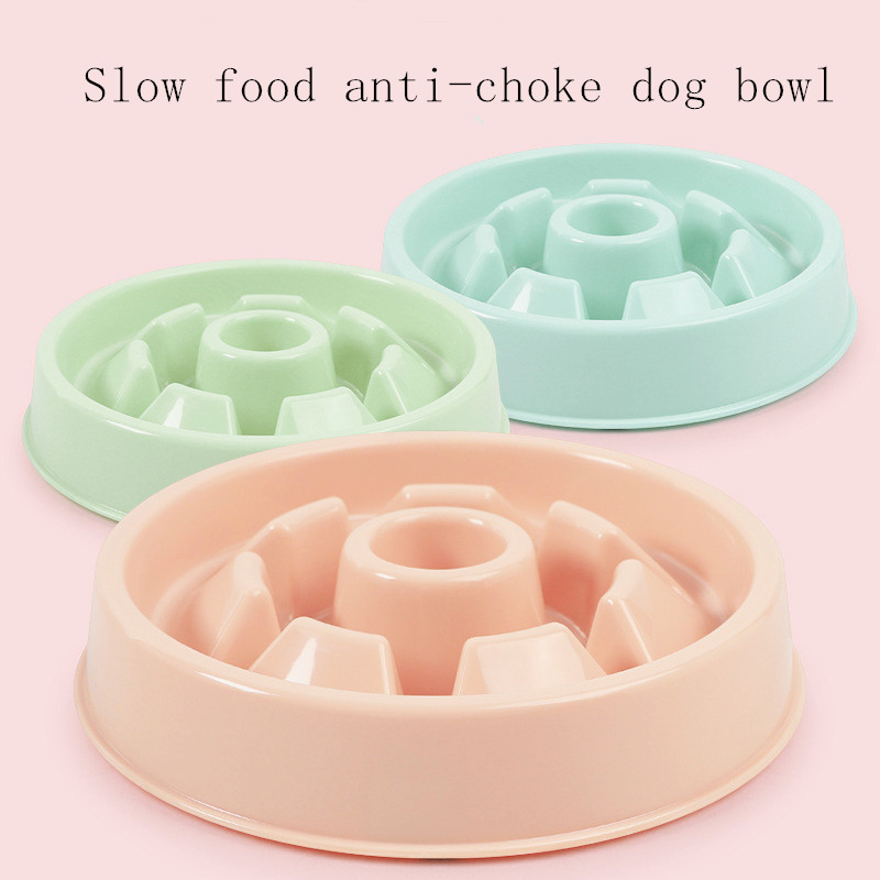 Portable Dog Feeding Bowl Slow Down Eating Food Prevent Obesity Plastic Anti-choke Pet Healthy Plate Non-slip Pet Food Container