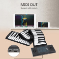 88 Keys MIDI Roll Up Piano Rechargeable Electronic Portable Silicone Flexible Keyboard Organ Built-in 2 Speakers