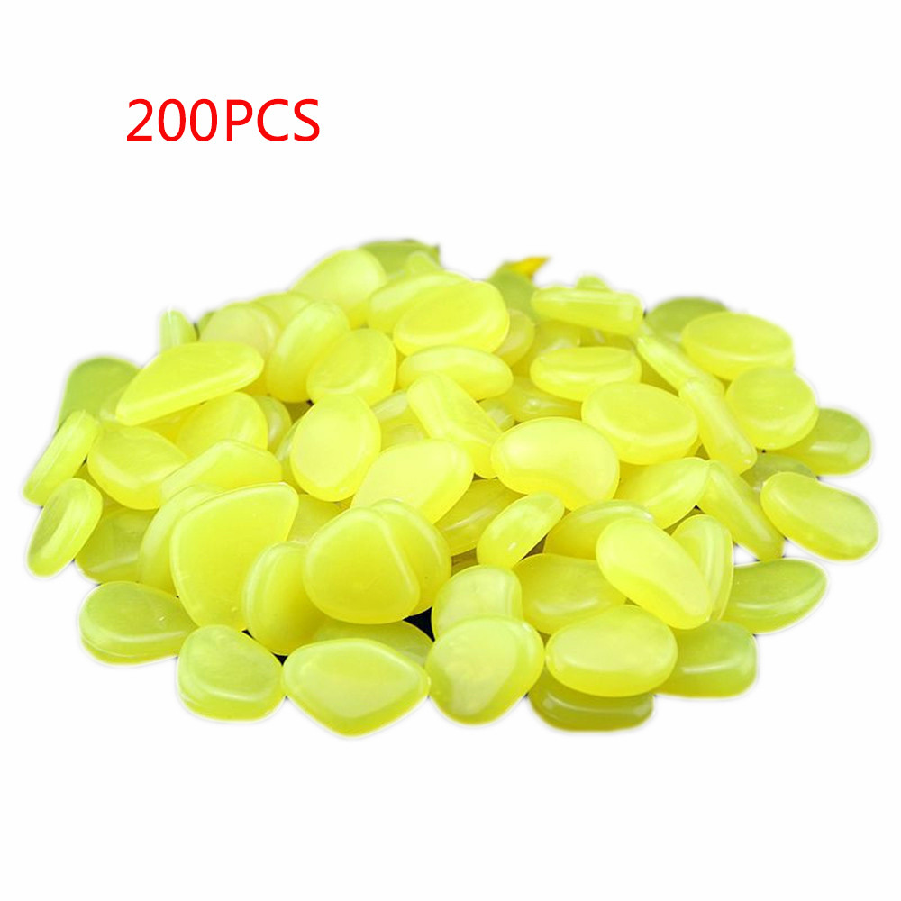 200 pieces glow in the dark garden pebbles shining stones rocks for walkways garden path Patio lawn garden decoration luminous 7