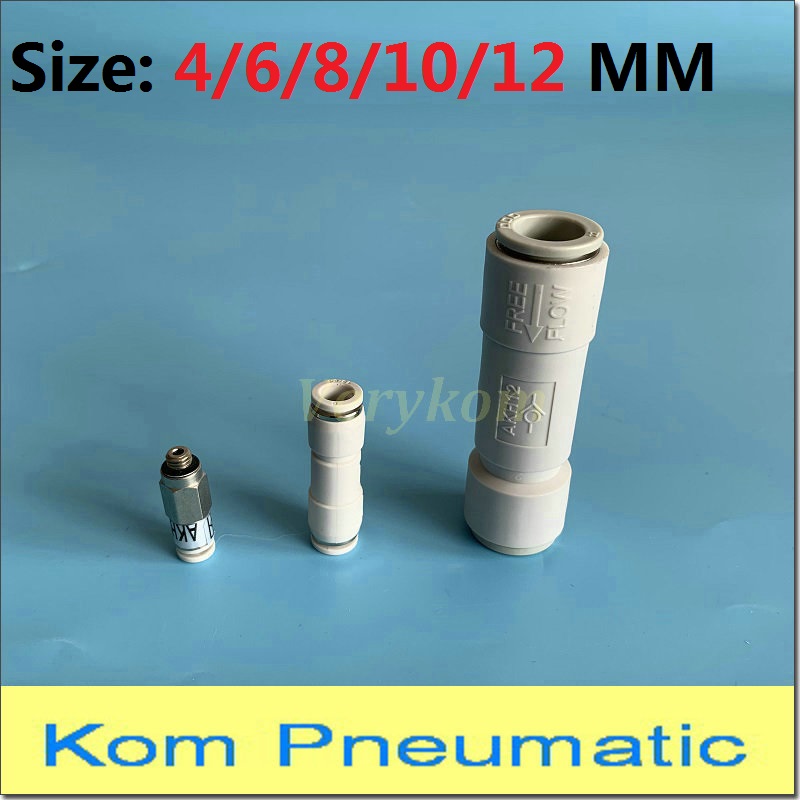 Verykom Pneumatic Air Check Valve One-way Valves AND OR Valve One Way SMC Type AKH 4/6/8/10/12 MM Quick Fitting Fast Connector