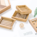Bamboo Wooden Drain Soap Dish Wood Soap Case Holder Bathroom Shower Kitchen Scrubber Water Filtering Soap Dish Multiple Shape