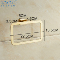 QINGYU ELEVEN Square Towel Rings Luxury Gold Polished Stainless Steel Wall-Mounted Towel Hooks Towel Rings for Bathroom