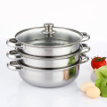 Steamer Pot 28CM Stainless Steel Steam Pot Thicken Double Boiler 2-Layer Steamer Induction Cooker Steaming Pot Soup Pot for Home