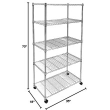 Industrial Mobile NSF Storage Wire Shelving with Castors