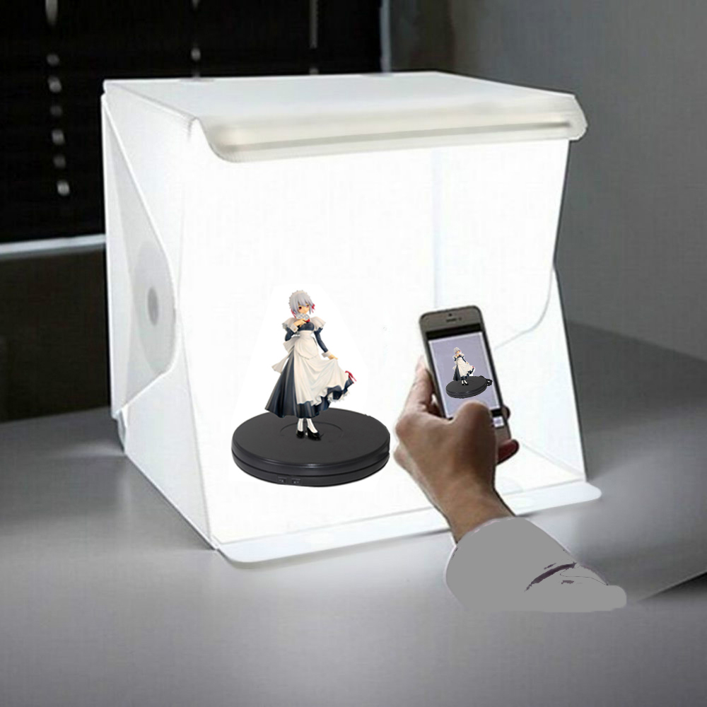 Portable Folding 23cm/9" Lightbox Photography LED Light Room Photo Studio Light Tent Soft Box Backdrops for Digital DSLR Camera