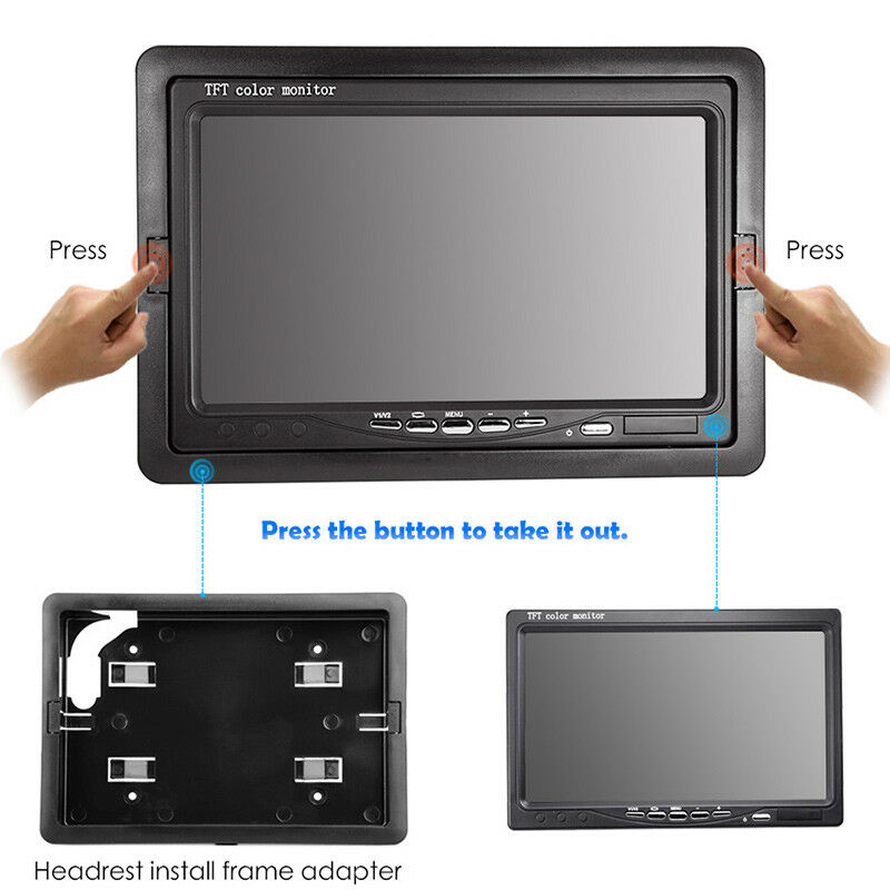 12V-24V 7 inch TFT LCD Color HD Monitor for Car CCTV Reverse Rear View Backup Camera
