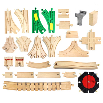 New Wooden Train Track Accessories Beech Wood Train Railway Parts For Thomas Biro All Brands Train Toys Racing Tracks