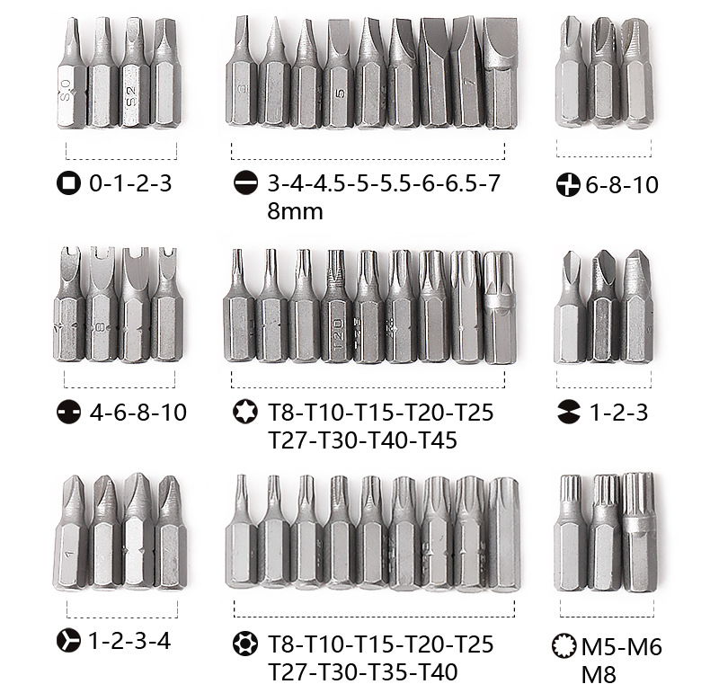 100pcs Screwdriver Security Bit Set Torx Tamper Screws Hex Key Phillips Slotted Tri-Wing Car Repair Screwdriver Hand Tool Kit