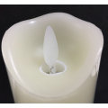 set of 3 USB powered Rechargeable led pillar paraffin candle wavy edge moving wick Wedding Xmas Party bar decor 10CM-12.5CM-15CM