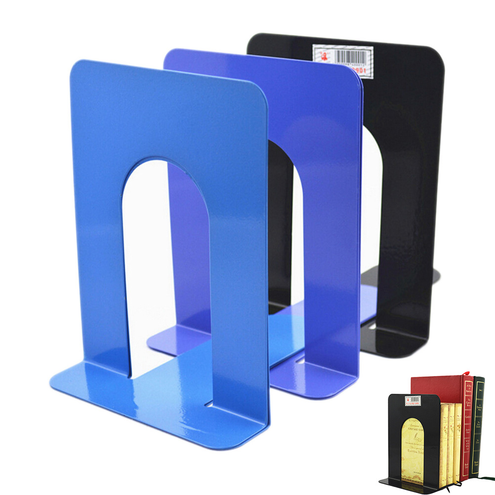 1 Pair Simple Life Foldable Portable Metal Bookends Shelf Holder Home Stationery Library School Office Stationery Supply