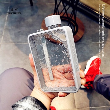 MoChic Moses A5 Flat Water Bottle Cup Grils A5 Flat Bottle Drinking Bottle for Water Portable Korean Creative Paper A5 Bottles