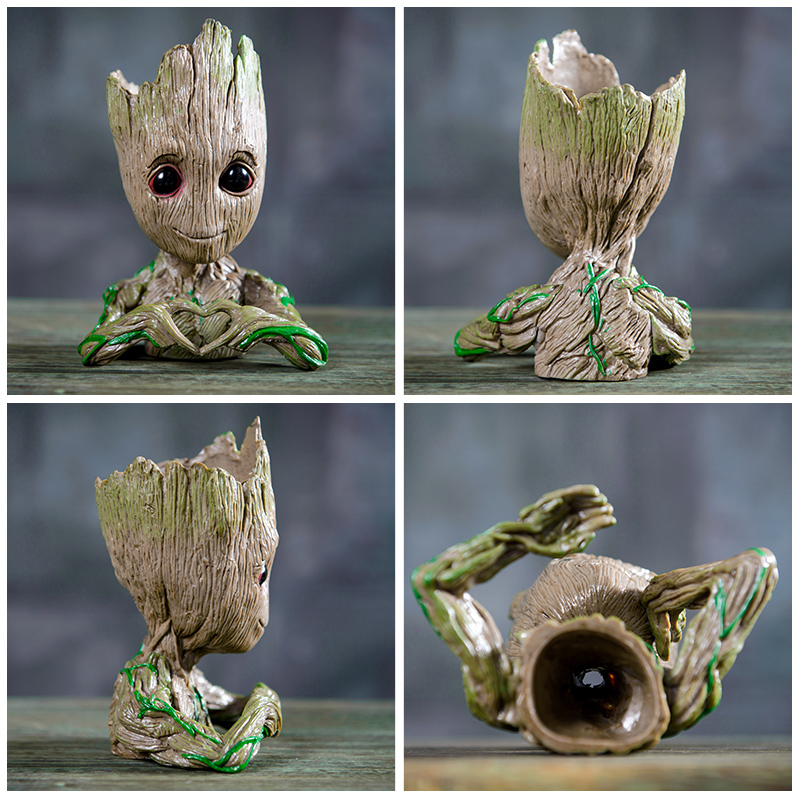 Baby Groot Flowerpot Flower Pot Planter Figurines Tree Man Cute Model Toy Pen Pot Garden Planter Flower Pot Gift