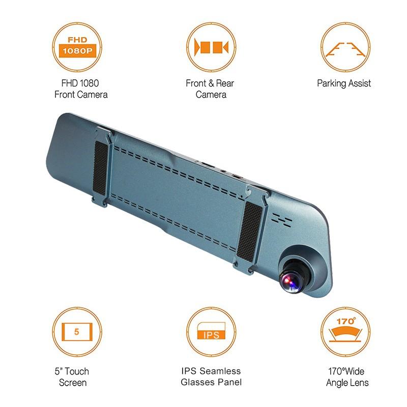 Mirror recorder dash cam video recorder car mirror video recorder 3 in 1 rearview mirror with rear camera mirror dvr recorder