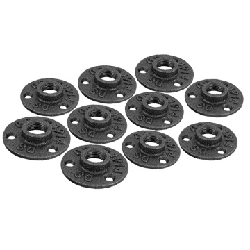 1 inch Floor Flange, Malleable Pipe Fittings Flanges with Threaded Hole for DIY Project Furniture Shelving Decoration
