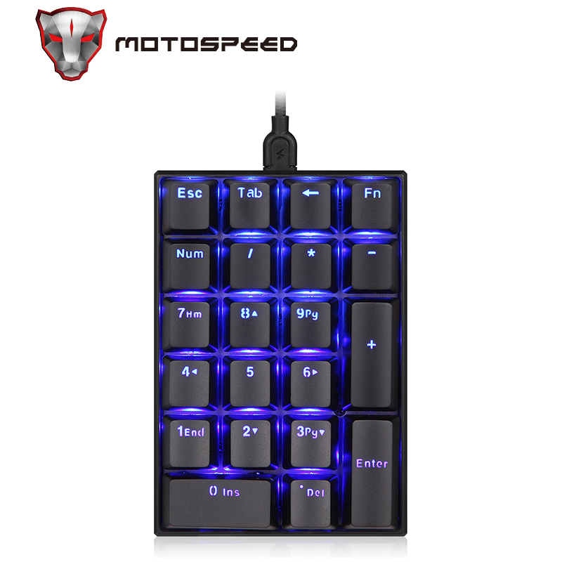 MOTOSPEED K23 Mechanical Numeric Keypad Wired 21 Keys Mini Numpad LED Backlight Keyboard for Cashier OSU Gamer Red Switch