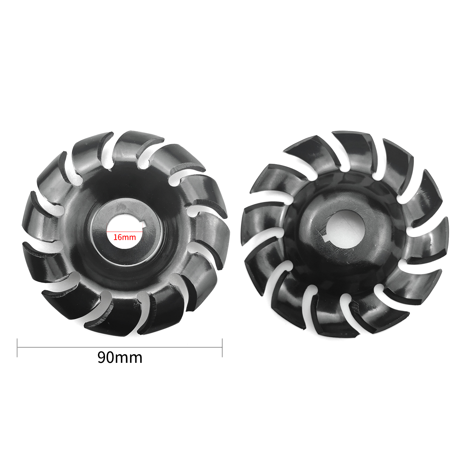 Manganese Steel 90mm 12 Teeth Wood Carving Disc 16mm Bore Grinder Shaping Disc for 100 115 Angle Grinder Woodworking Tools