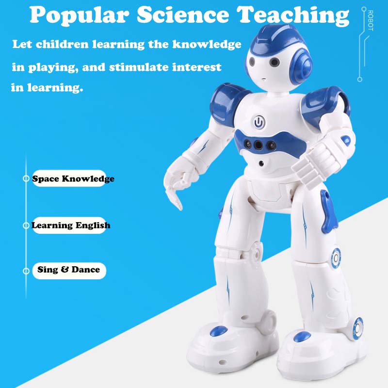 Educational Intelligent RC Robot Toys For Children USB Charging Remote Control Programmable Robotics Toy Kids Birthday Gifts