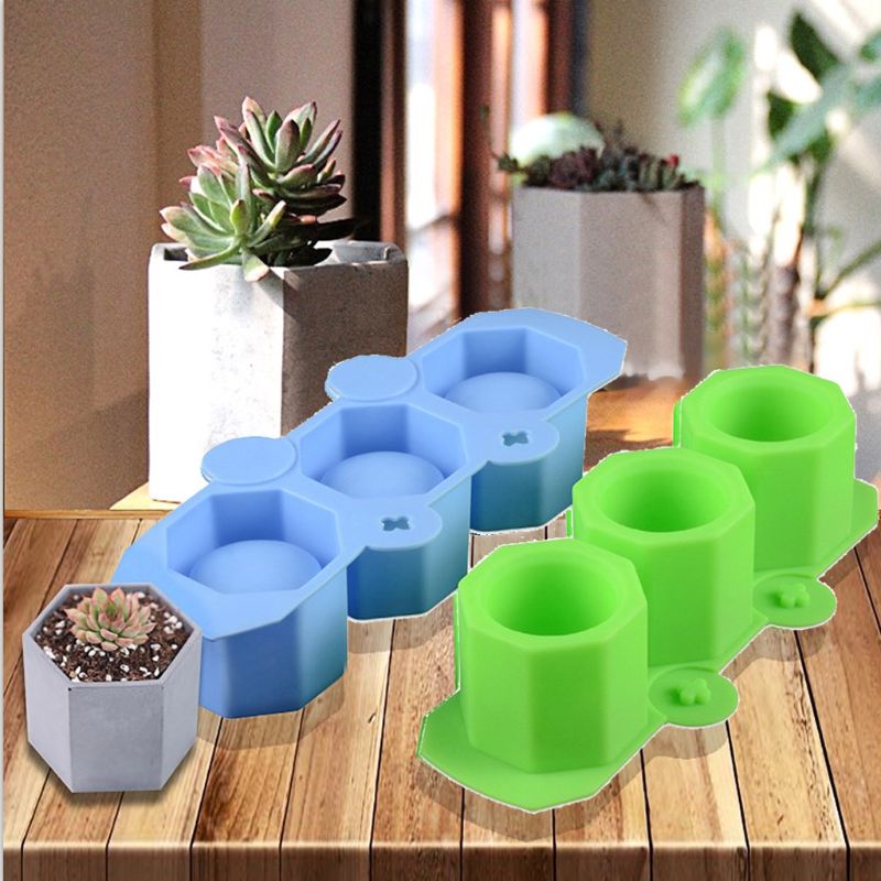 Silicone Mold Geometric Polygonal Concrete Flower Pot Vase Cup Silicone Mold