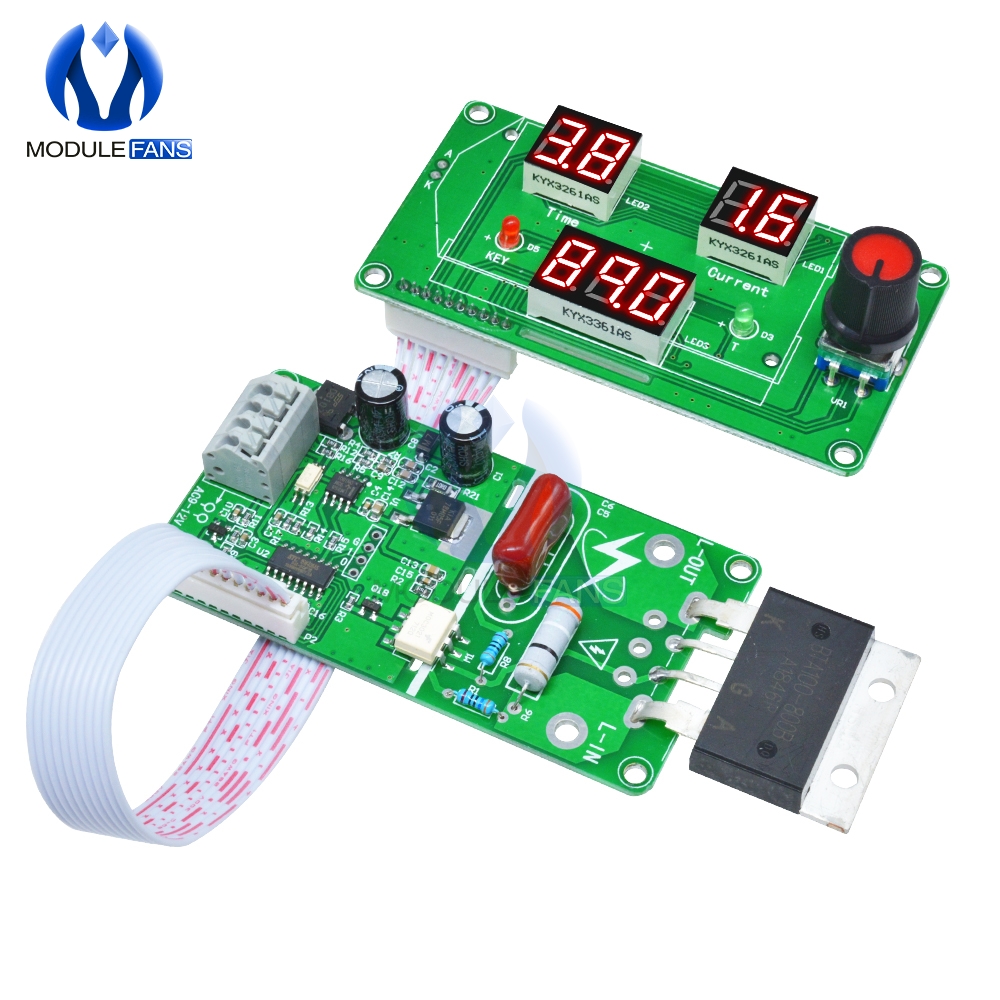 40A/100A Digital LED Digit Tube Display Time Control Double Pulse Encoder Machine Controller Spot Welder Module Board