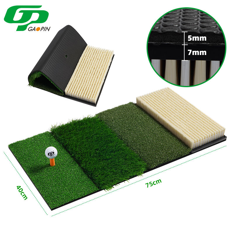 4 in 1 Golf Hitting Mat Simulated Bunker Long Short Grass Practice Mat with EVA Base Non Slip Durable Artificial Turf6
