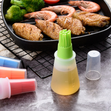 Cookware BBQ Accessories Portable Silicone Oil Bottle With Brush Baking BBQ Basting Brush Pastry Oil Brush Baking Oil Tools