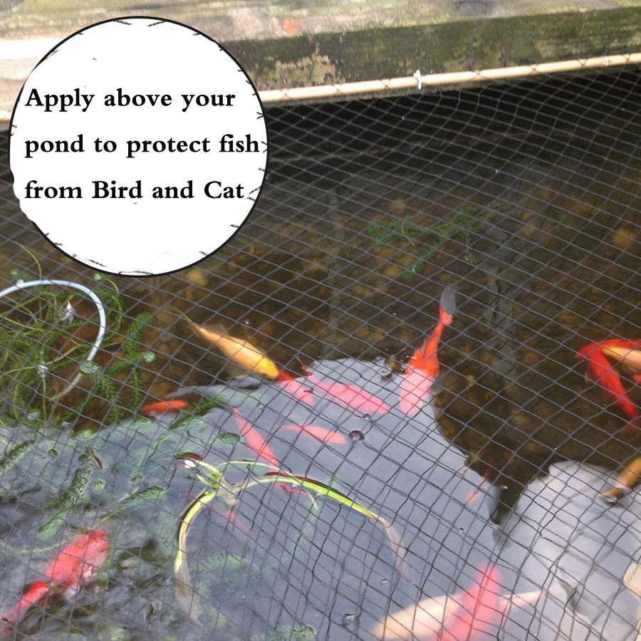 Pond Protection Netting,Koi Pond Cover Net Pool Leaf Netting Protects Koi Fish from Blue Heron Birds Cats Dog Predators