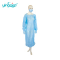 waterproof cpe plastic isolation gown with thumb hole